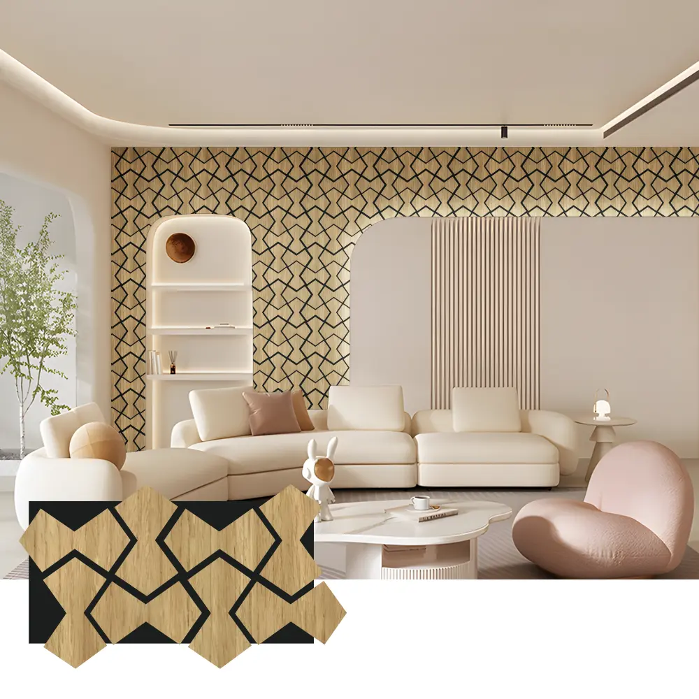Panel tal-paletti akustiċi tal-injam tal-ballut għall-ħajt u s-saqaf