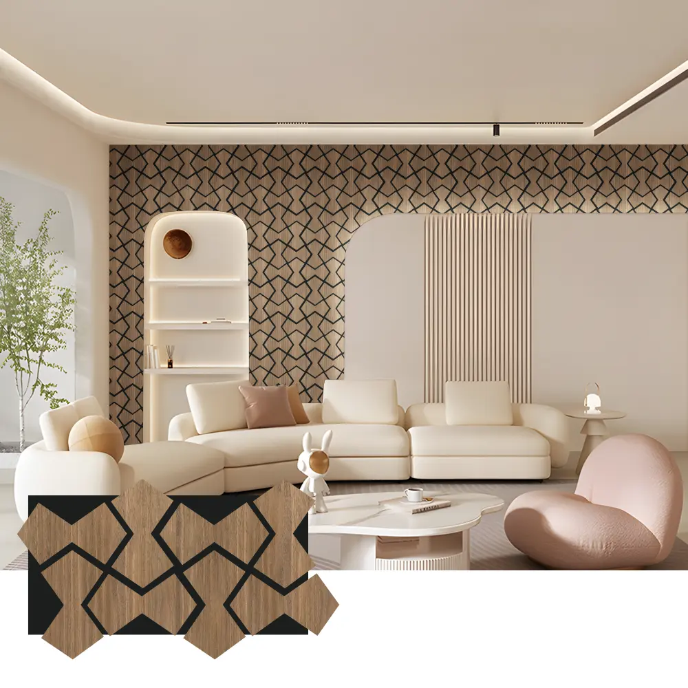 Panel tal-paletti akustiċi tal-injam tal-ballut għall-ħajt u s-saqaf